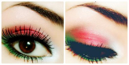 Collage eyes green & pink